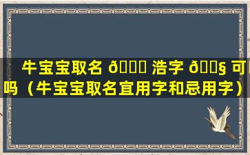 牛宝宝取名 🐟 浩字 🐧 可以吗（牛宝宝取名宜用字和忌用字）